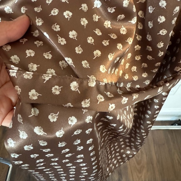Calvin Klein Brown silky flower Print Women's Robe Size Small - Picture 6 of 6